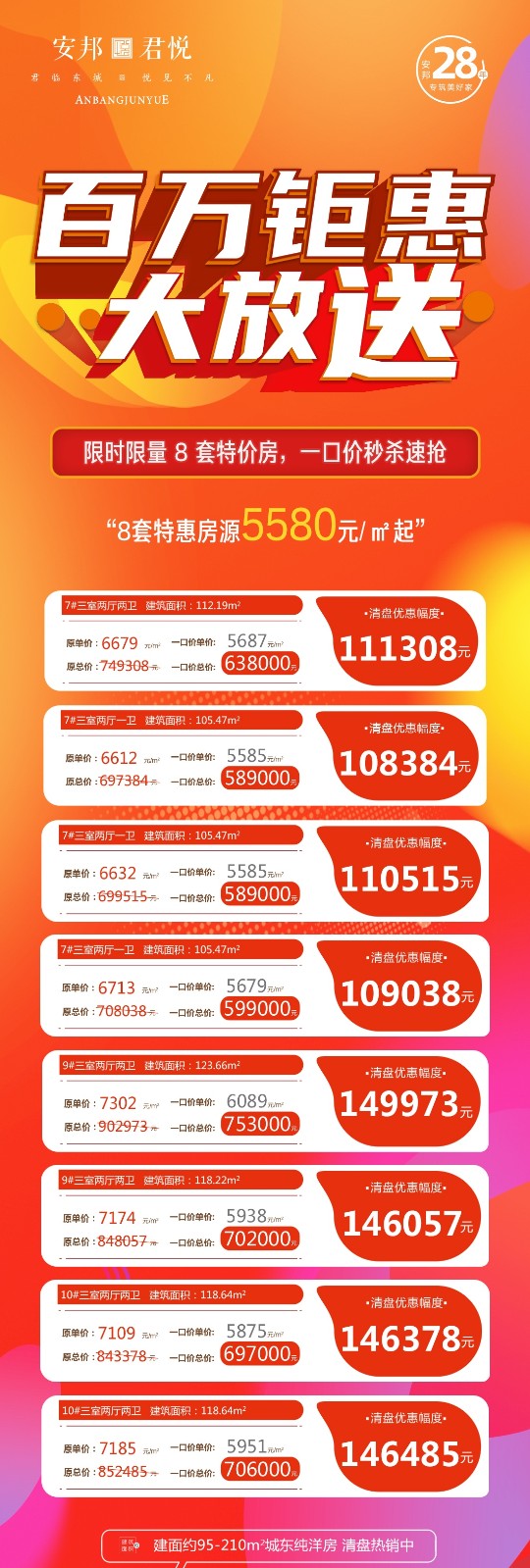 3安邦君悦,清盘大促,限时特价5580元起