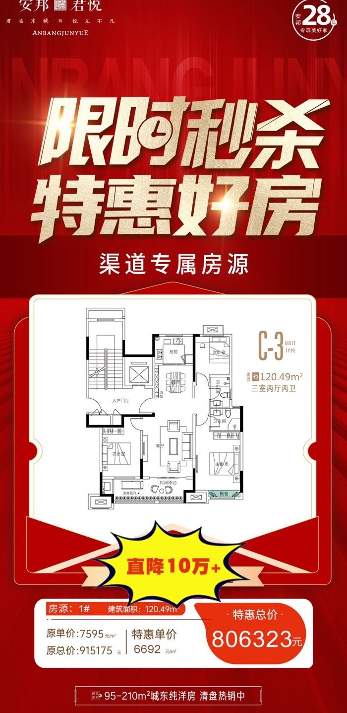 3安邦君悦5层花园洋房,最高立减10万,实景现房,即买即住