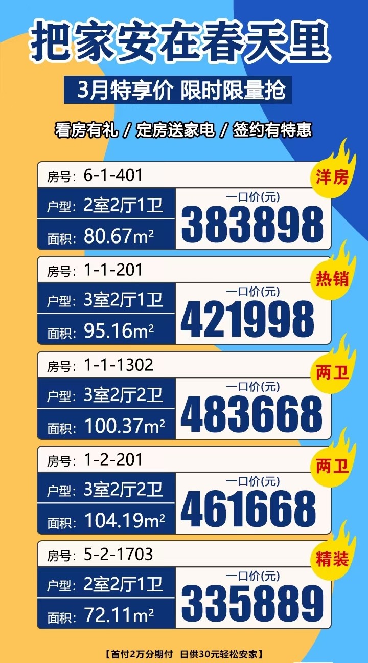 3三月特享价,看房有豪礼,定房送家电