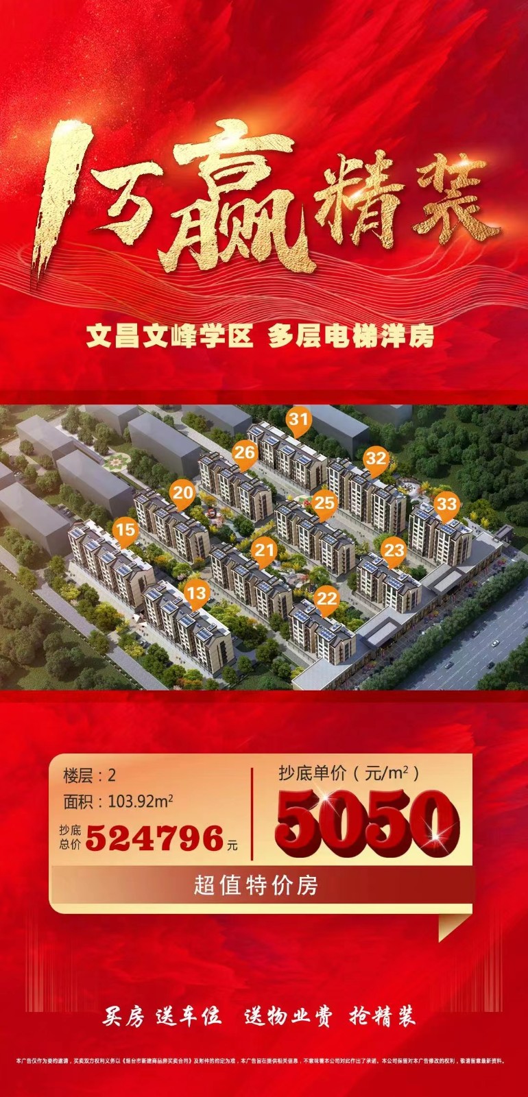 3一万元抢电梯精装房,文峰学区房,50多万起