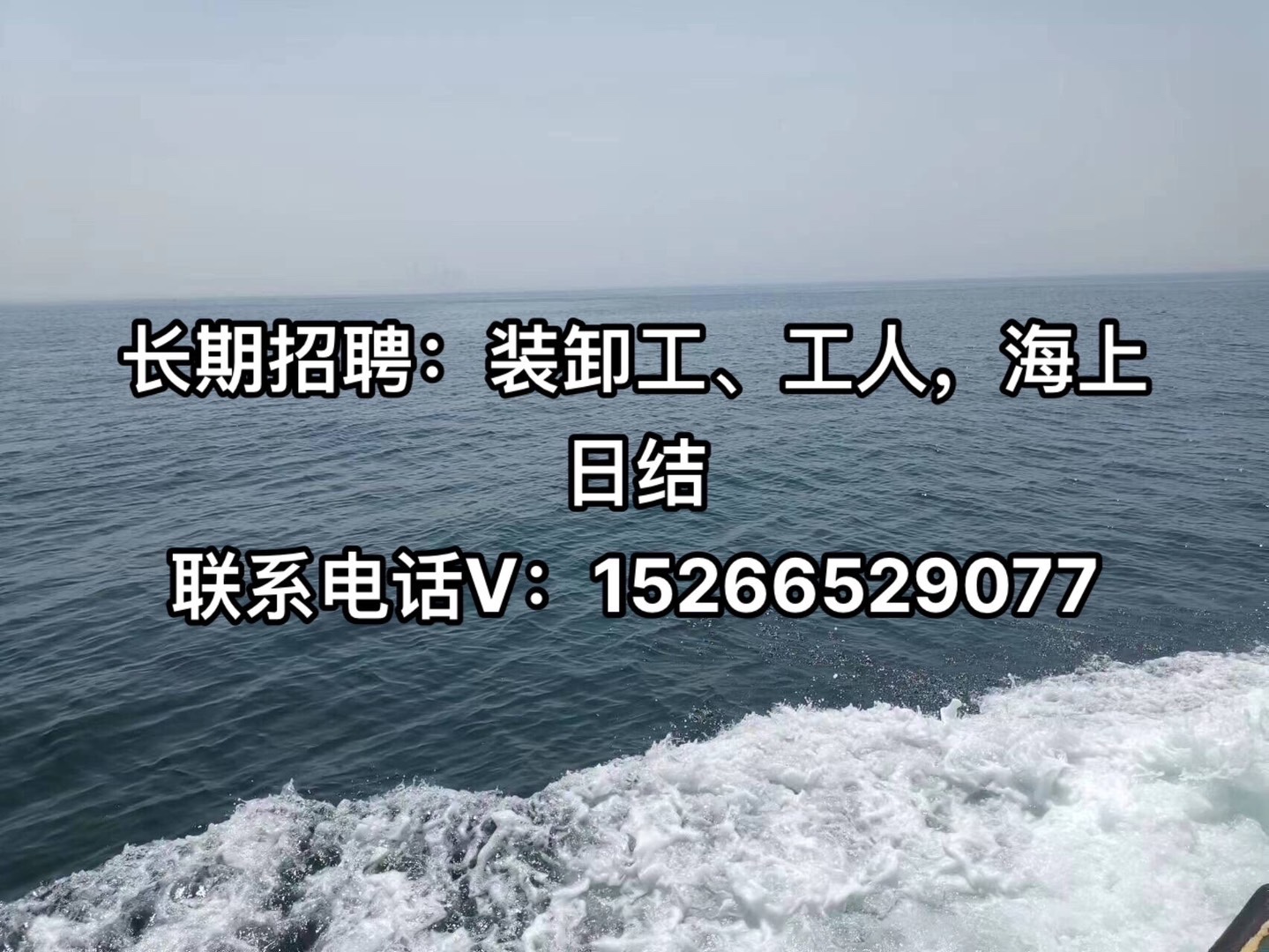 长期招聘:装卸工、工人,海上日结!