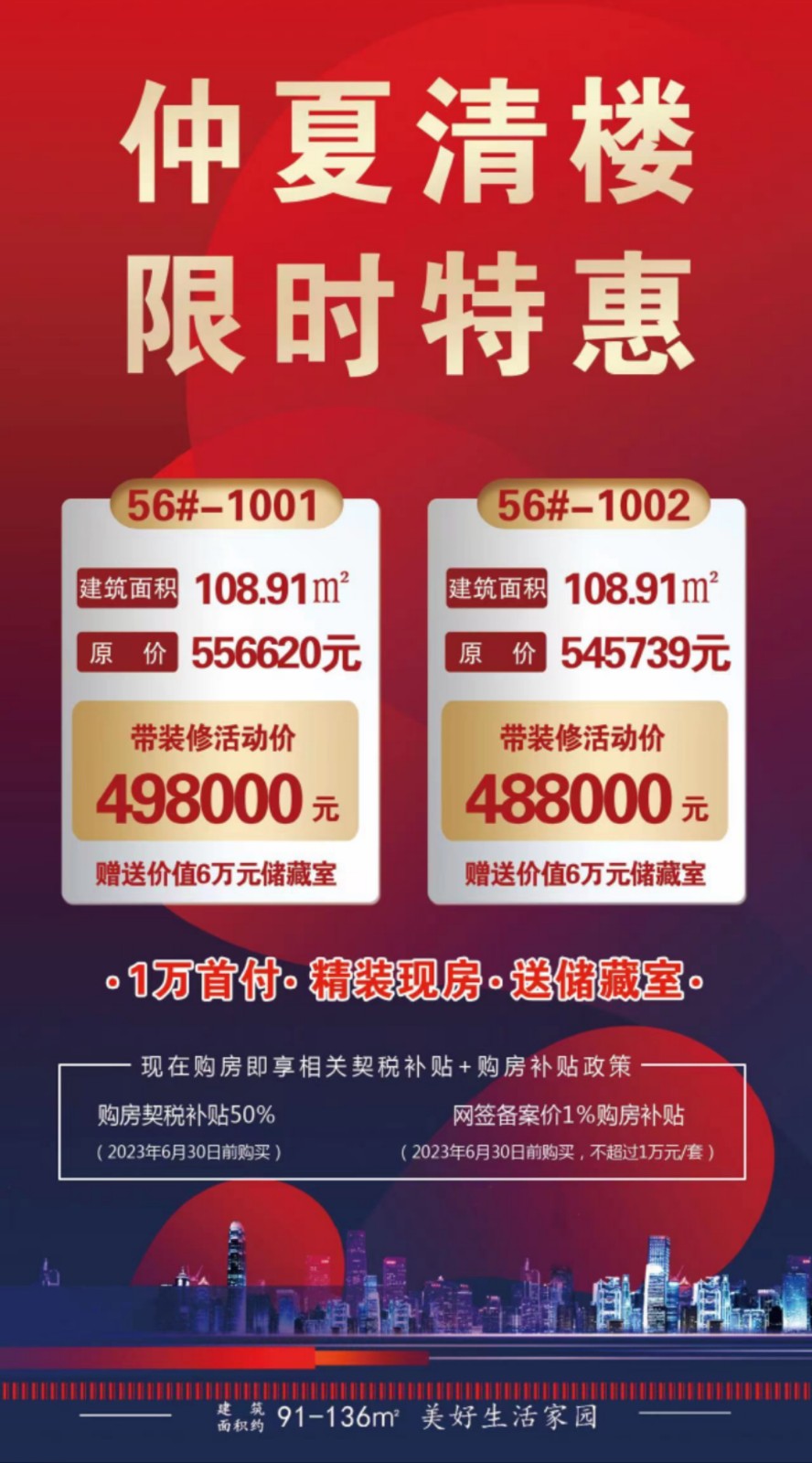 3首付1万,选精装现房,送储藏室